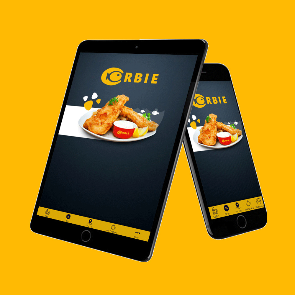 Corbie Takeaway  app mockup